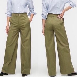 J Crew Wide leg pants in olive green, size 10